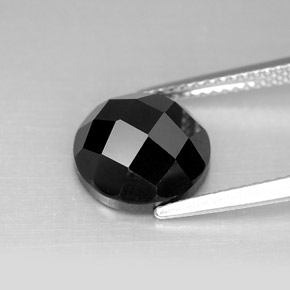 Spinello naturale nero da 5,03 ct, taglio rotondo, opaco