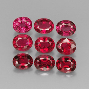 Spinello naturale rosso da  ct, taglio ovale, VS