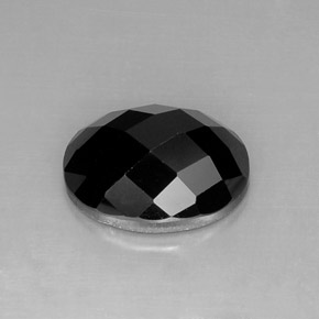 Spinello naturale nero da 11,93 ct, taglio ovale, opaco