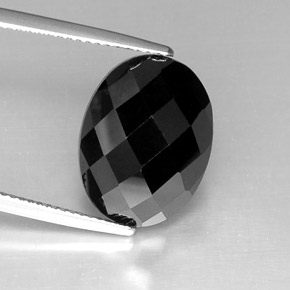 Spinello naturale nero da 11,93 ct, taglio ovale, opaco