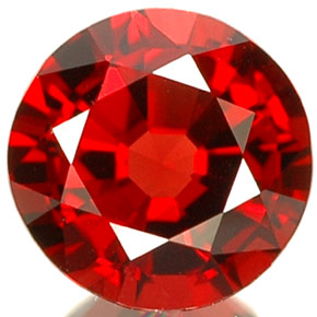 Spinello naturale rosso da 0,70 ct, taglio rotondo, VS
