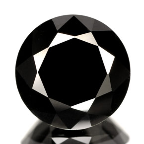 Spinello naturale nero da 3,09 ct, taglio rotondo, opaco