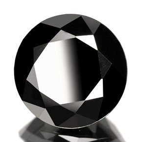 Spinello naturale nero da 3,09 ct, taglio rotondo, opaco
