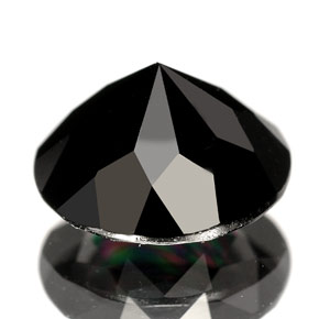 Spinello naturale nero da 3,09 ct, taglio rotondo, opaco