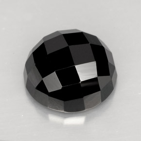 Spinello naturale nero da 8,69 ct, taglio rotondo, opaco