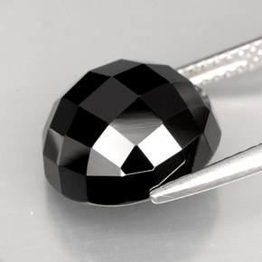 Spinello naturale nero da 8,69 ct, taglio rotondo, opaco