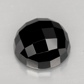 Spinello naturale nero da 9,14 ct, taglio rotondo, opaco