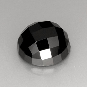 Spinello naturale nero da 8,90 ct, taglio rotondo, opaco
