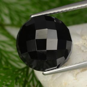 Spinello naturale nero da 8,91 ct, taglio rotondo, opaco