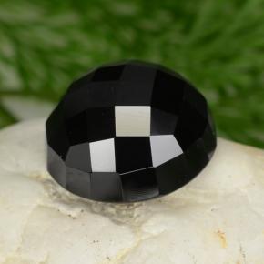 Spinello naturale nero da 8,91 ct, taglio rotondo, opaco