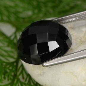 Spinello naturale nero da 8,91 ct, taglio rotondo, opaco