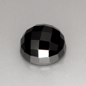 Spinello naturale nero da 9,46 ct, taglio rotondo, opaco