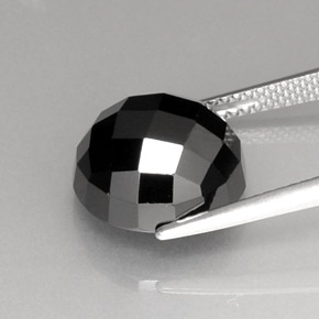 Spinello naturale nero da 9,46 ct, taglio rotondo, opaco