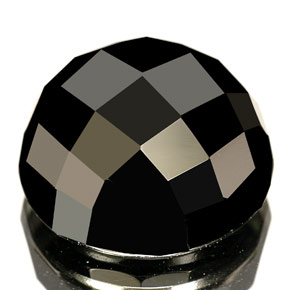 Spinello naturale nero da 9,76 ct, taglio rotondo, opaco