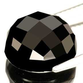 Spinello naturale nero da 9,76 ct, taglio rotondo, opaco