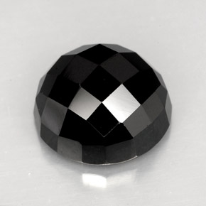 Spinello naturale nero da 9,16 ct, taglio rotondo, opaco