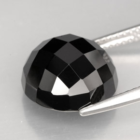 Spinello naturale nero da 9,16 ct, taglio rotondo, opaco
