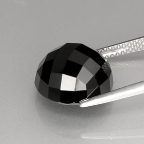 Spinello naturale nero da 9,44 ct, taglio rotondo, opaco