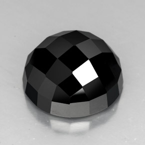 Spinello naturale nero da 8,76 ct, taglio rotondo, opaco