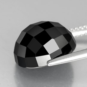 Spinello naturale nero da 8,76 ct, taglio rotondo, opaco