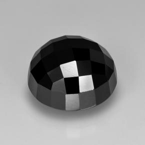 Spinello naturale nero da 8,89 ct, taglio rotondo, opaco