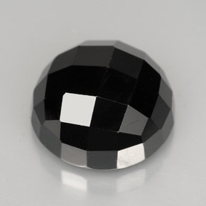 Spinello naturale nero da 9,09 ct, taglio rotondo, opaco