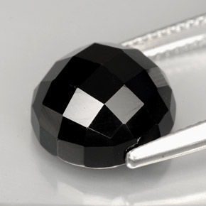 Spinello naturale nero da 9,09 ct, taglio rotondo, opaco