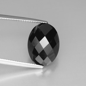 Spinello naturale nero da 10,83 ct, taglio ovale, opaco