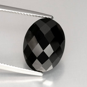 Spinello naturale nero da 10,35 ct, taglio ovale, opaco