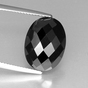 Spinello naturale nero da 10,46 ct, taglio ovale, opaco