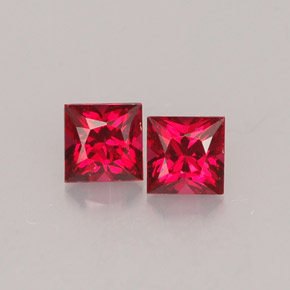 Spinello naturale rosso da  ct, quadrato, VVS-VS
