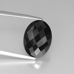 Spinello naturale nero da 8,80 ct, taglio ovale, opaco