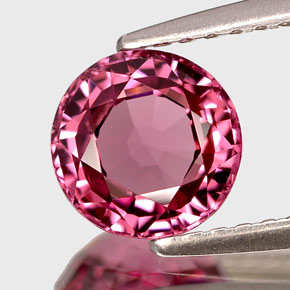 Spinello naturale rosa da 1,25 ct, taglio rotondo, VVS
