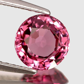 Spinello naturale rosa da 1,25 ct, taglio rotondo, VVS