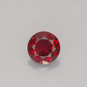 Spinello naturale rosso da 0,59 ct, taglio rotondo, VS