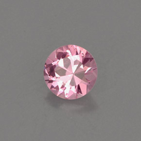 Spinello naturale rosa da 0,46 ct, taglio rotondo, VS