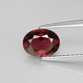 Spinello naturale rosso da 1,11 ct, taglio ovale, VVS-VS