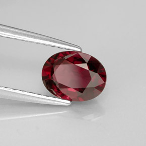 Spinello naturale rosso da 1,11 ct, taglio ovale, VVS-VS