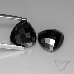 Gemme di Spinello Nero naturale da 8.91 ct, Taglio trillion, Opaco