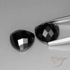 Gemme di Spinello Nero naturale da 8.91 ct, Taglio trillion, Opaco