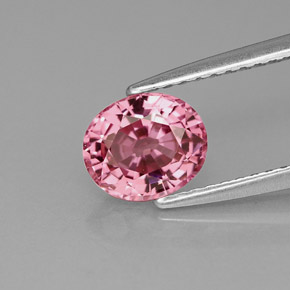 Spinello naturale rosa da 1,24 ct, taglio ovale, VVS-VS
