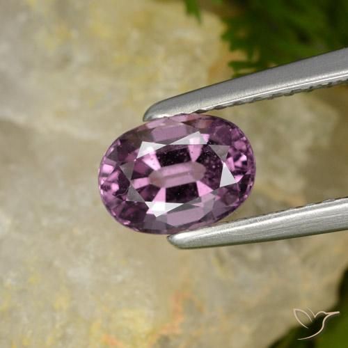 1.05ct Naturale Viola Scuro Malva Spinello, Ovale, VS-SI