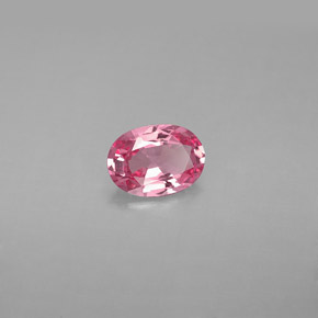 Spinello naturale rosa da 0,80 ct, taglio ovale, VVS-VS