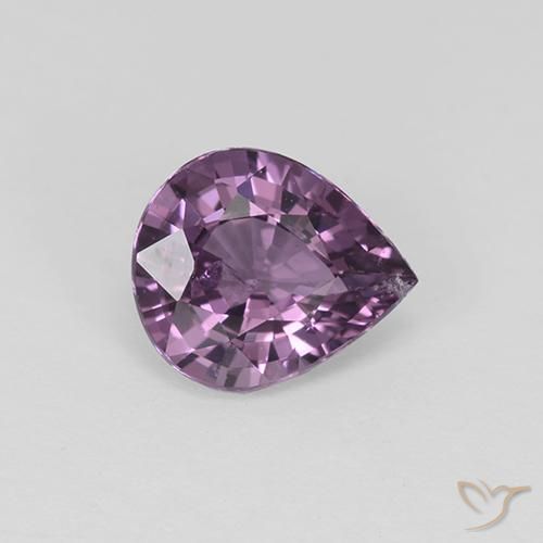 Spinello naturale porpora da 1,15 ct, taglio a pera, VS