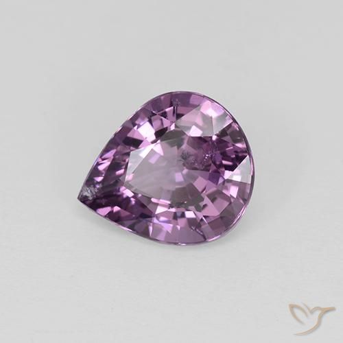 Spinello naturale porpora da 1,15 ct, taglio a pera, VS