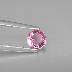 Spinello naturale rosa da 0,59 ct, taglio rotondo, VS