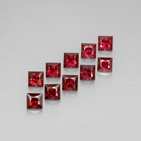 Spinello naturale rosso da  ct, quadrato, VVS-VS
