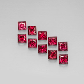 Spinello naturale rosso da  ct, quadrato, VVS-VS