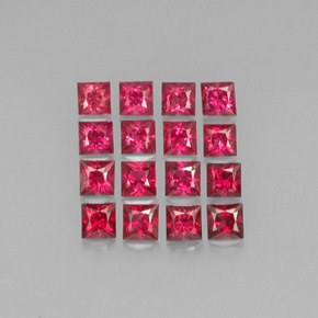 Spinello naturale rosso da  ct, quadrato, VVS-VS