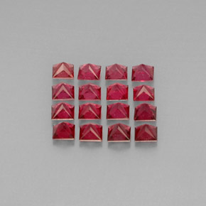 Spinello naturale rosso da  ct, quadrato, VVS-VS